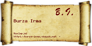 Burza Irma névjegykártya