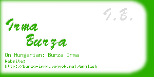 irma burza business card